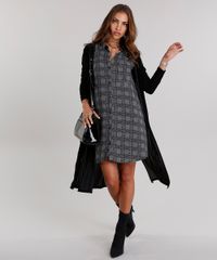 Vestido-Feminino-Chemise-Xadrez-Curto-Manga-Longa-Preto-9120692-Preto_3