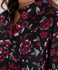 Vestido-Feminino-Chemise-Estampado-Floral-Curto-Manga-Longa-Preto-9120654-Preto_4