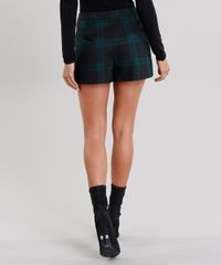 Short-Saia-Feminino-Xadrez-Curto-com-Ziper-Verde-Escuro-8853657-Verde_Escuro_2