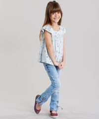 Blusa-Infantil-com-Pompom-estampada-de-estrelas-Manga-Curta-Decote-Redondo-Verde-Claro-8821805-Verde_Claro_3