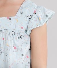 Blusa-Infantil-com-Pompom-estampada-de-estrelas-Manga-Curta-Decote-Redondo-Verde-Claro-8821805-Verde_Claro_4