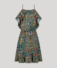 Vestido-Feminino-Halter-Neck-Estampado-de-Borboletas-Curto-com-Babados-e-Alcas-Finas-Verde-Militar-8900331-Verde_Militar_5