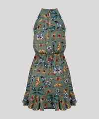 Vestido-Feminino-Halter-Neck-Estampado-de-Borboletas-Curto-com-Babados-e-Alcas-Finas-Verde-Militar-8900331-Verde_Militar_6