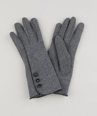 Luva-Feminina-de-Inverno-em-Moletom-com-Botoes-Cinza-Mescla-Escuro-9010809-Cinza_Mescla_Escuro_1