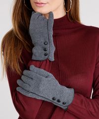 Luva-Feminina-de-Inverno-em-Moletom-com-Botoes-Cinza-Mescla-Escuro-9010809-Cinza_Mescla_Escuro_2