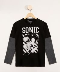 Camiseta-Juvenil-Manga-Longa-Sobreposicao-Sonic-Preta-9978651-Preto_1