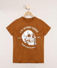 Camiseta-Juvenil-Manga-Curta-Caveira-Caramelo-9979247-Caramelo_1