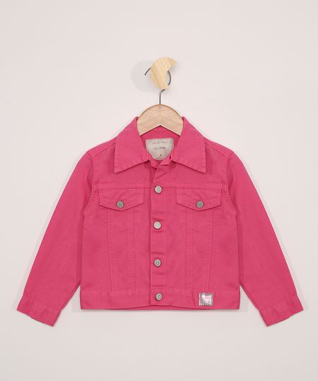 Jaqueta de Sarja Infantil Rosa - 10 Menor preço em Jaqueta de Sarja Infantil Rosa - 10