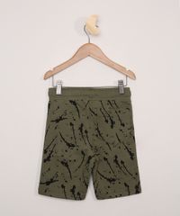 Bermuda-de-Moletom-Infantil-Estampada-de-Respingos-Verde-Militar-9983654-Verde_Militar_2