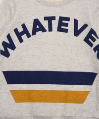 Blusa-de-Moletom-Infantil-com-Listras--Whatever--Cinza-Mescla-Claro-9979309-Cinza_Mescla_Claro_2