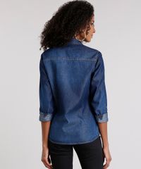 Camisa-Jeans-Feminina-com-Bolsos-Azul-Escuro-9157062-Azul_Escuro_2
