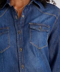 Camisa-Jeans-Feminina-com-Bolsos-Azul-Escuro-9157062-Azul_Escuro_4