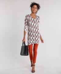 Sueter-Feminino-Longo-Estampado-Geometrico-em-Trico-Decote-V-Manga-Longa-Laranja-Escuro-8926745-Laranja_Escuro_3
