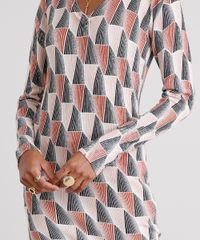 Sueter-Feminino-Longo-Estampado-Geometrico-em-Trico-Decote-V-Manga-Longa-Laranja-Escuro-8926745-Laranja_Escuro_4