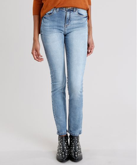 Calca-Jeans-Feminina-Skinny-Cintura-Alta-com-Cinto-Fino-Azul-Claro-9010642-Azul_Claro_1