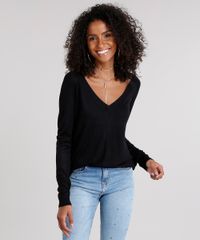 Sueter-Feminino-Basico-com-Fendas-Decote-V-Manga-Longa-Preto-8881681-Preto_1