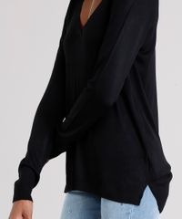 Sueter-Feminino-Basico-com-Fendas-Decote-V-Manga-Longa-Preto-8881681-Preto_4