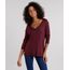Sueter-Feminino-Basico-com-Fendas-Decote-V-Manga-Longa-Vinho-8881681-Vinho_1