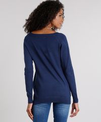 Sueter-Feminino-Basico-com-Fendas-Decote-V-Manga-Longa-Azul-Marinho-8881682-Azul_Marinho_2