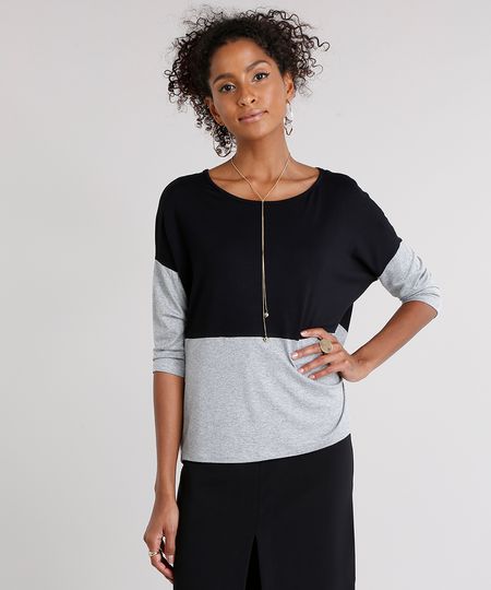 Blusa-Feminina-Bicolor-com-Manga-Morcego-Decote-Redondo-Preta-9119297-Preto_1