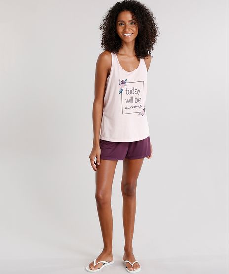 Pijama-Feminino-com-Estampa-Floral--Today-Will-Be-Awesome--Alca-Media-Rose-9133586-Rose_1