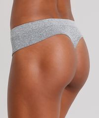 Calcinha-Feminina-Fio-Dental-Sem-Costura-com-Lurex-Cinza-Mescla-8970820-Cinza_Mescla_2
