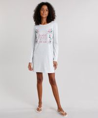 Camisola-Feminina-com-Estampa-Floral-Manga-Longa-Cinza-Mescla-9084302-Cinza_Mescla_1