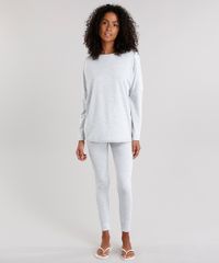 Pijama-Feminino-com-Renda-Manga-Longa-Cinza-Mescla-Claro-9120672-Cinza_Mescla_Claro_1