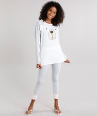 Pijama-Feminino-Urso-Raglan-com-Manga-Longa-Cinza-Mescla-Claro-9119116-Cinza_Mescla_Claro_1