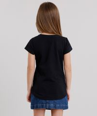 Blusa-Infantil-Minnie-Mouse-com-Laco-Bordado-de-Paetes-Manga-Curta-em-Algodao---Sustentavel-Preta-9168464-Preto_4