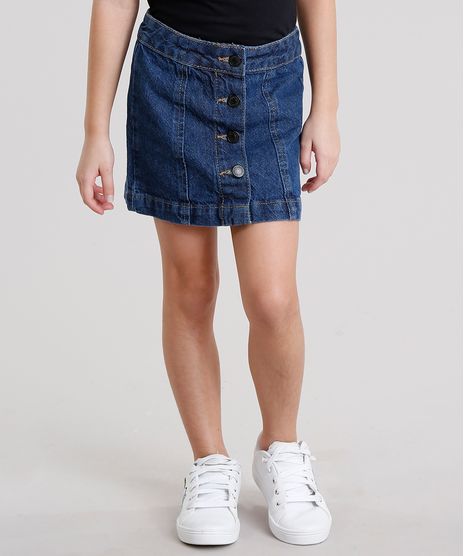 Saia-Jeans-Infantil-Evase-com-Botoes-Curta-Azul-Escuro-9158387-Azul_Escuro_1