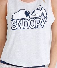 Pijama-Feminino-Snoopy--Cinza-Mescla-Escuro-9123171-Cinza_Mescla_Escuro_4