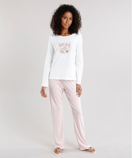 Pijama-Feminino--Bear-With-Me--com-Manga-Longa-Off-White-9123183-Off_White_1
