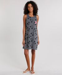 Camisola-Feminina-Mickey-Mouse-Estampada-com-Alcas-Cinza-Mescla-Escuro-9133604-Cinza_Mescla_Escuro_1