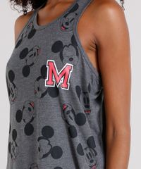 Camisola-Feminina-Mickey-Mouse-Estampada-com-Alcas-Cinza-Mescla-Escuro-9133604-Cinza_Mescla_Escuro_3
