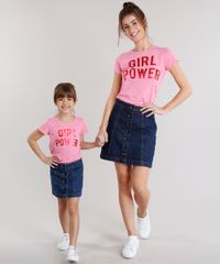 Blusa-Infantil--Girl-Power--Manga-Curta-Decote-Redondo-em-Algodao---Sustentavel-Rosa-9168467-Rosa_2