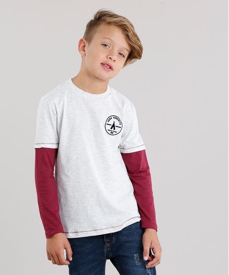 Camiseta-Infantil-com-Sobreposicao-Manga-Longa-Decote-Careca-Cinza-Mescla-Claro-9128662-Cinza_Mescla_Claro_1