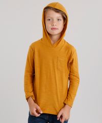 Camiseta-Infantil-Basica-com-Capuz-com-Bolso-Manga-Longa-em-Algodao---Sustentavel-Amarelo-Escuro-9128697-Amarelo_Escuro_1