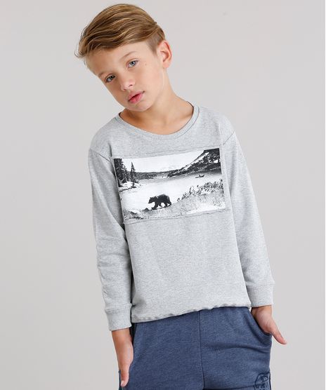 Blusao-Infantil-em-Moletom-com-Estampa-de-Paisagem-manga-Longa-Gola-Careca-Cinza-Mescla-9143822-Cinza_Mescla_1