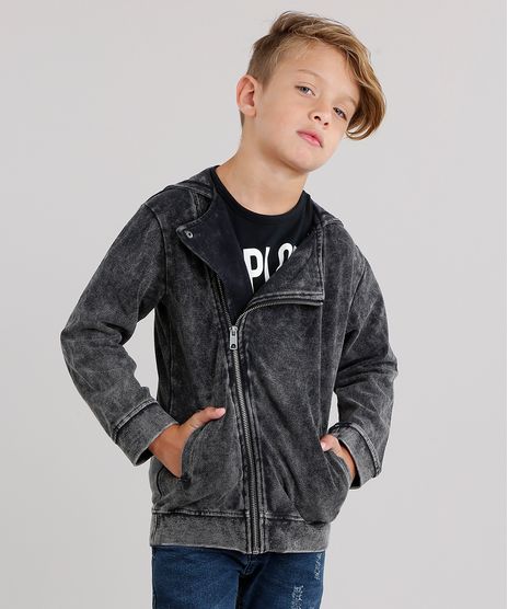 Jaqueta-Infantil-com-Capuz-em-Moletom-e-Ziper-Lateral-Manga-Longa-Preta-8852327-Preto_1