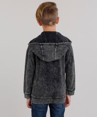 Jaqueta-Infantil-com-Capuz-em-Moletom-e-Ziper-Lateral-Manga-Longa-Preta-8852327-Preto_2