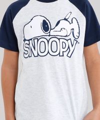 Pijama-Infantil-Raglan-Snoopy-Manga-Curta-Cinza-Mescla-Claro-9133121-Cinza_Mescla_Claro_3