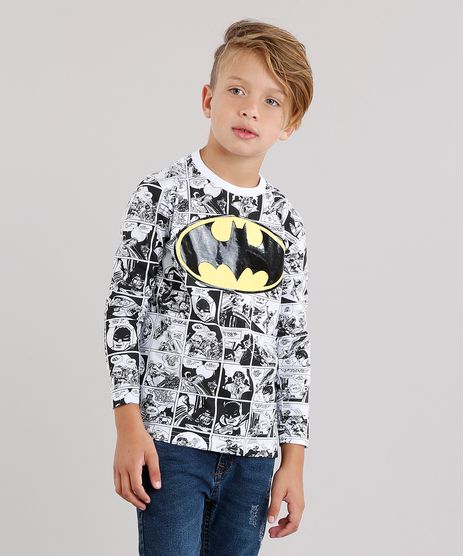 Camiseta-Infantil-Batman-Estampada-de-Quadrinhos-Manga-Longa-Gola-Careca-Branca-9139700-Branco_1