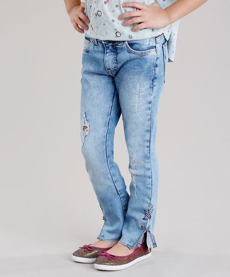 Calca-Jeans-Infantil-Destroyed-com-Tira-Xadrez-na-Barra-Azul-Claro-9138433-Azul_Claro_1 Calca-Jeans-Infantil-Destroyed-com-Tira-Xadrez-na-Barra-Azul-Claro-9138433-Azul_Claro_1