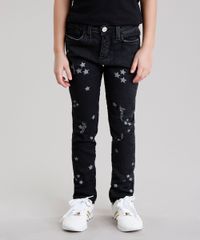 Calca-Jeans-Infantil-com-Estampa-de-Estrelas-e-Puidos-Preta-9138435-Preto_4