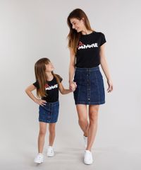 Blusa-Feminina-Minnie-Mouse-com-Laco-Bordado-de-Paetes-Manga-Curta-em-Algodao---Sustentavel-Preta-9171022-Preto_2