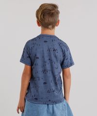 Camiseta-Infantil-Estampada-de-Ursos-com-Bolso-Manga-Curta-Gola-Careca-Azul-Marinho-9142388-Azul_Marinho_2