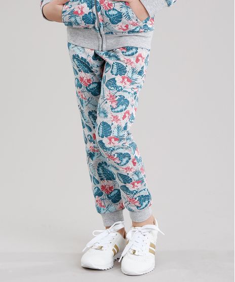 Calca-Infantil-Estampada-Floral-em-Moletom-com-Bolsos-Cinza-Mescla-8871219-Cinza_Mescla_1