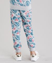 Calca-Infantil-Estampada-Floral-em-Moletom-com-Bolsos-Cinza-Mescla-8871219-Cinza_Mescla_2