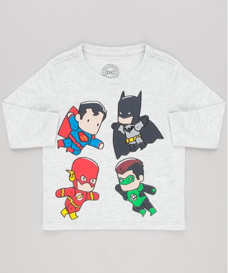 Camiseta-Infantil-Herois-Liga-da-Justica-Manga-Longa-Gola-Careca-Cinza-Mescla-Claro-9135315-Cinza_Mescla_Claro_1